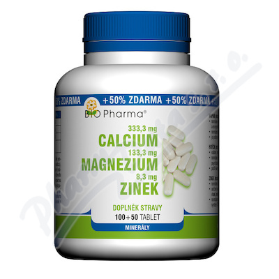 Calcium+Magnesium+Zinek tbl.100+50 Bio-Pharma